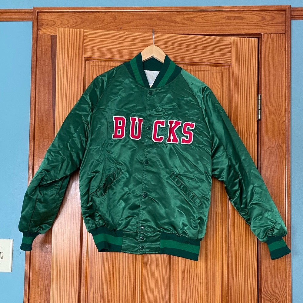 Vintage Milwaukee Bucks satin snap up jacket
